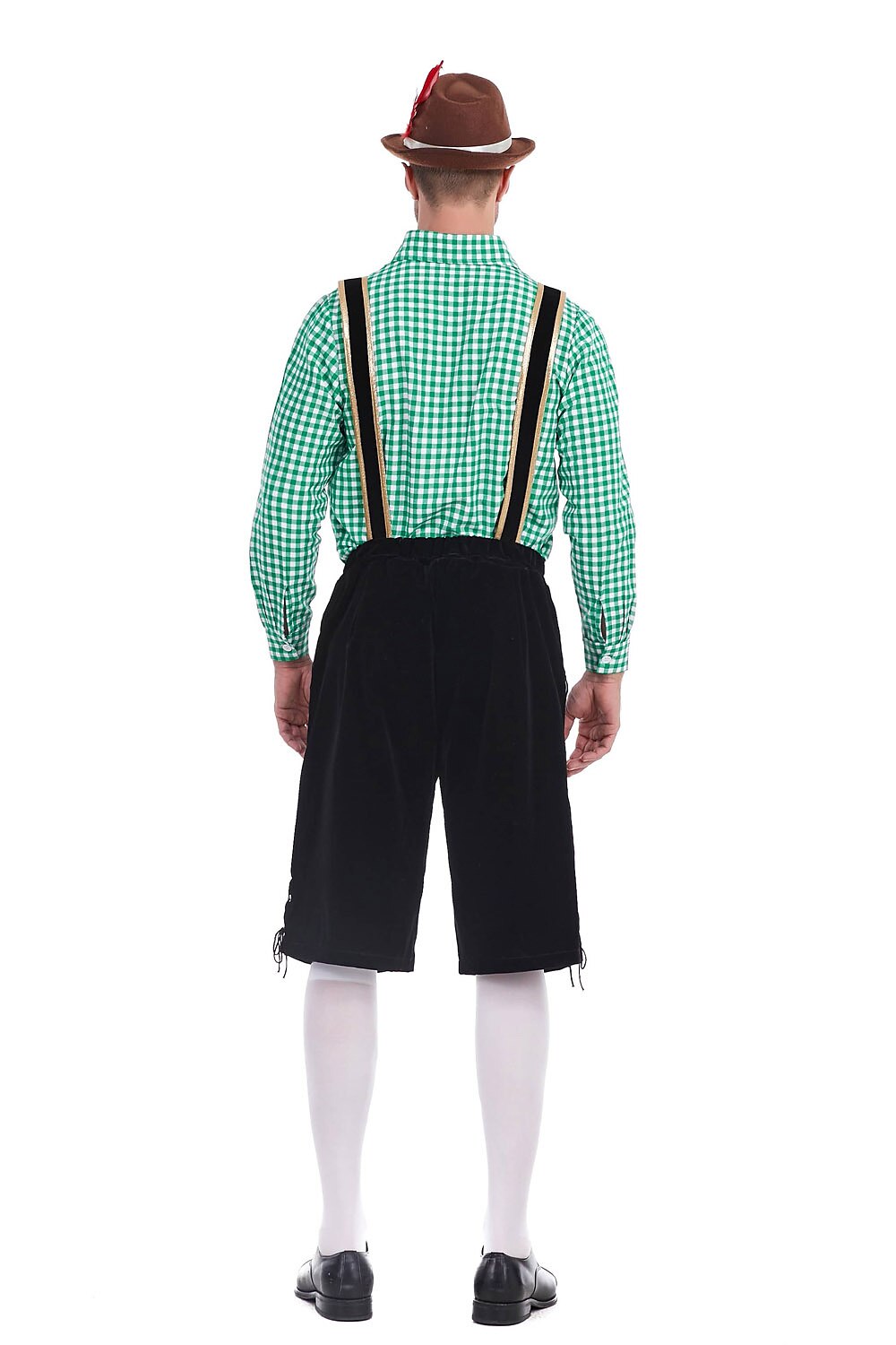 AlpenKönig – Costume homme avec Lederhose brodée & chemise à carreaux