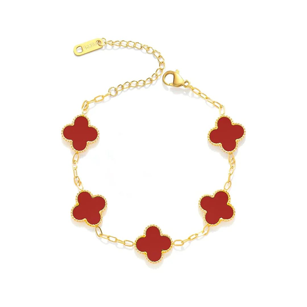 Polsera Valentina Klaver – Polsera ajustable d'acer inoxidable amb símbol de la sort