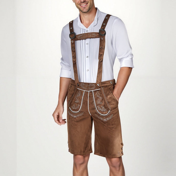WiesnHeld Heren Trachten Set – Lederhose &amp; Overhemd, Authentiek Oktoberfest
