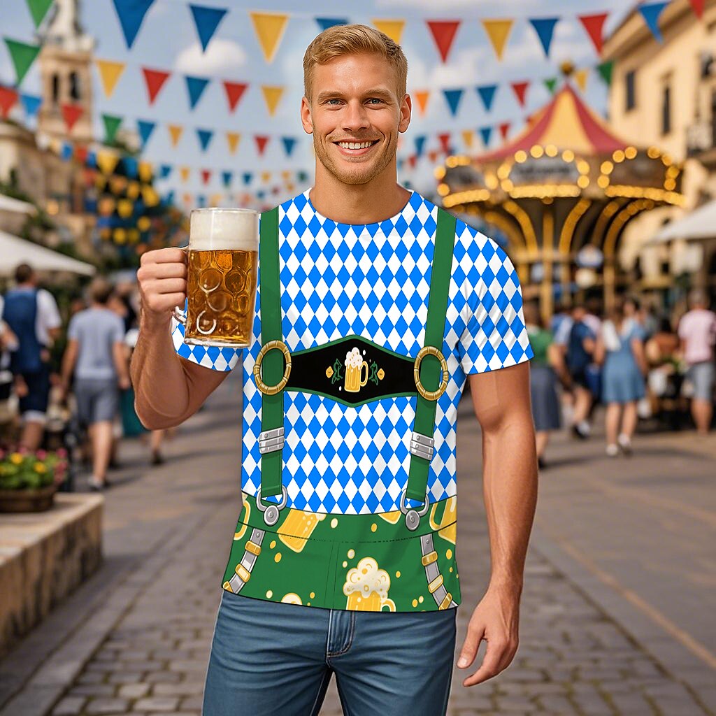 BierBuam – Samarreta d'home amb estampat de Lederhosen – El teu look fresc d'Oktoberfest