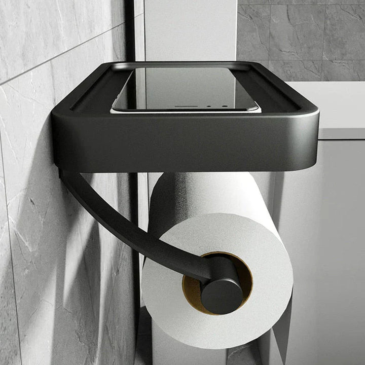 Veltrix Suporte para Rolo de Papel Higiénico – Suporte para Rolo de Papel Higiénico em Aço Inoxidável com Prateleira e Design Escovado