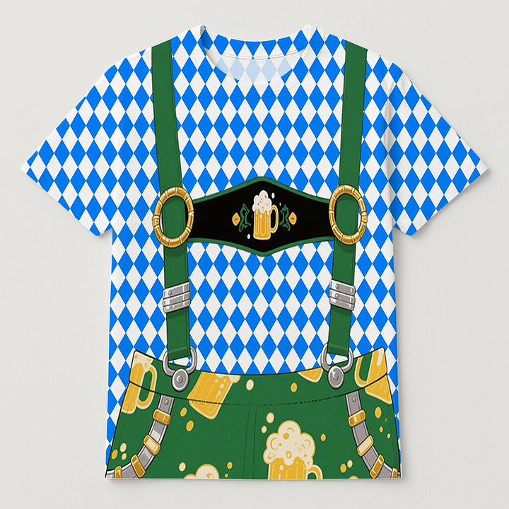 BierBuam – Heren T-Shirt met Lederhosen-Print – Jouw Luchtige Oktoberfest-Look