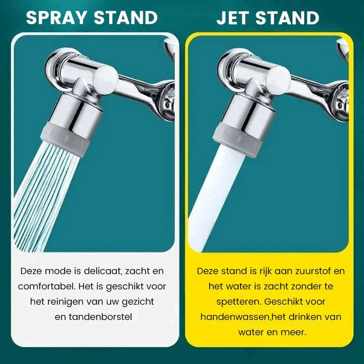 Aquavon FlexiTap – adaptador de aixeta giratori de coure de 1080° amb dues posicions d'aigua