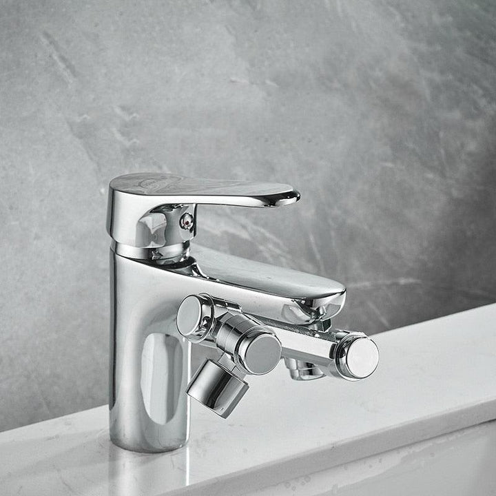 Aquavon FlexiTap – Adaptador de grifo giratorio 1080° de cobre con dos posiciones de agua