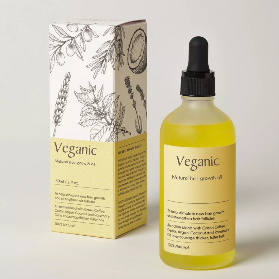 Huile capillaire pour cuir chevelu – Ricin, Argan &amp; Noix de coco pour éclat &amp; croissance des cheveux