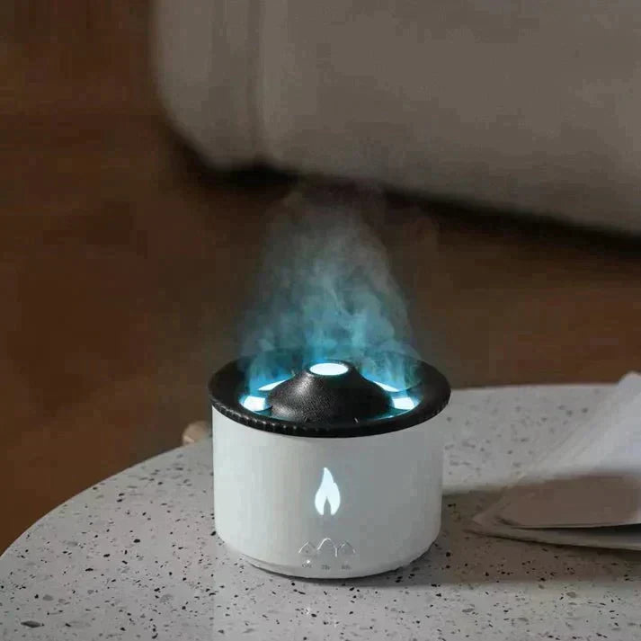 Auralis HumiFlame Humidificador – Efecto de Llama Volcánica y Difusor de Aromaterapia