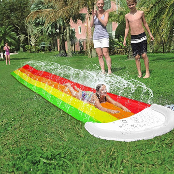 AquaGlide Regenboog Waterglijbaan – 480 cm Zomerpret in de Tuin