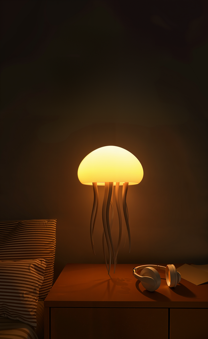 Candeeiro de Mesa LED com Design de Medusas – Luz Decorativa com Mudança de Cor