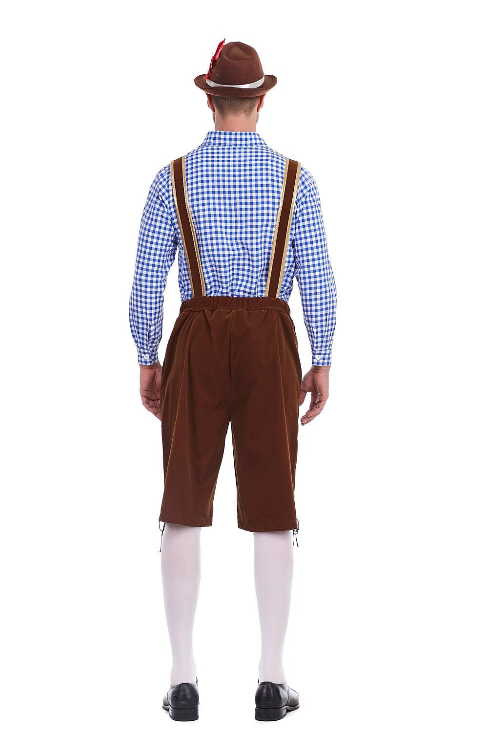 AlpenKönig – Costume homme avec Lederhose brodée & chemise à carreaux