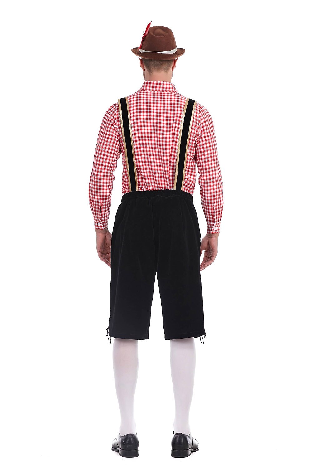 AlpenKönig – Costume homme avec Lederhose brodée & chemise à carreaux