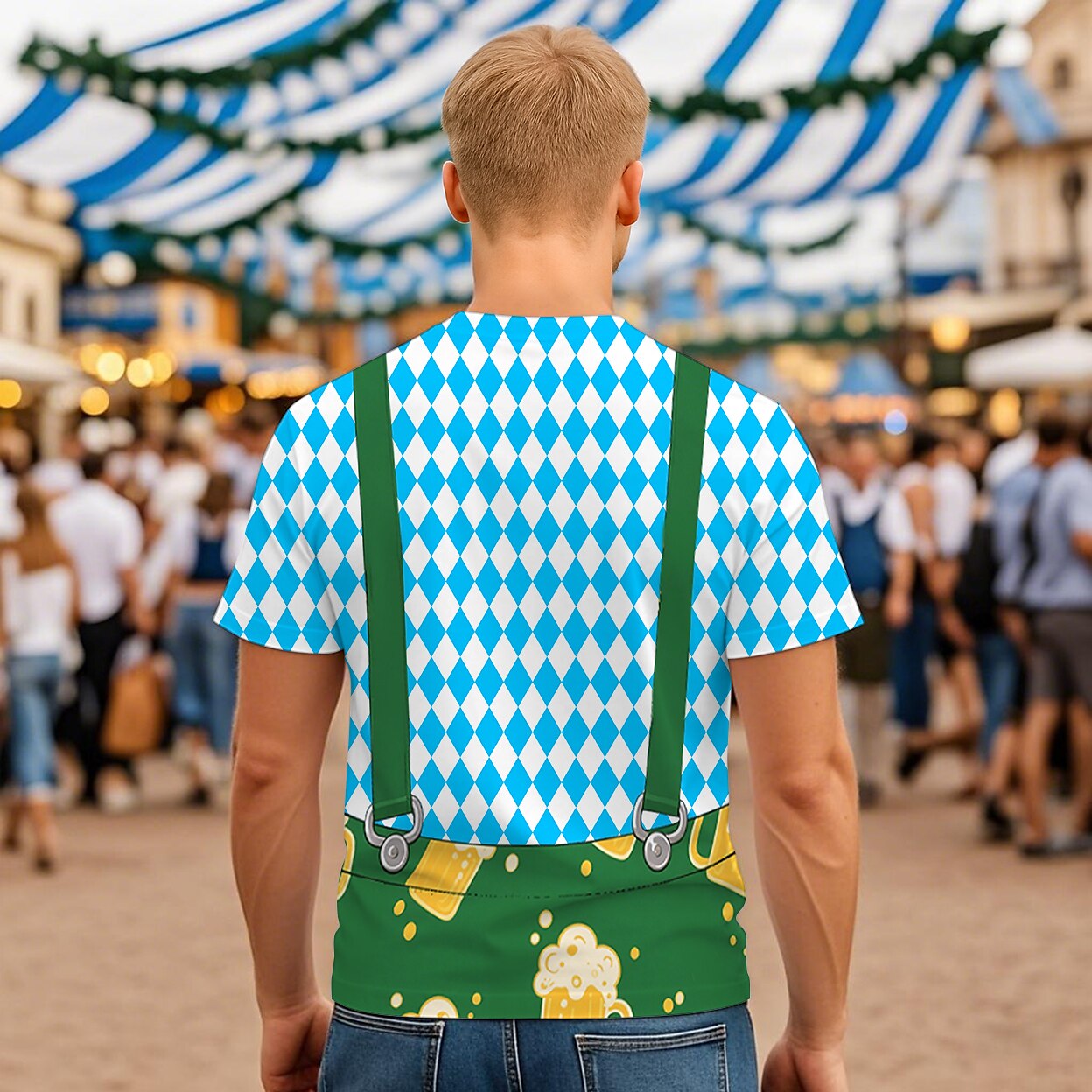 BierBuam – Samarreta d'home amb estampat de Lederhosen – El teu look fresc d'Oktoberfest